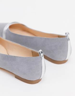 spitze ballerinas grau