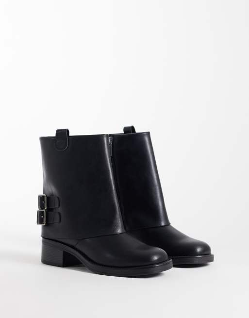 London Rebel square toe knee boots in black, 2 of 4
