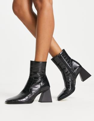 London rebel square toe block clearance heels