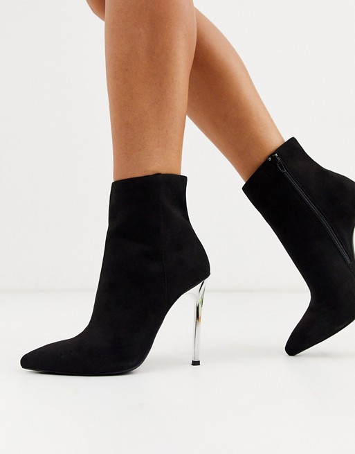 London Rebel stiletto pointed boots in black | ASOS