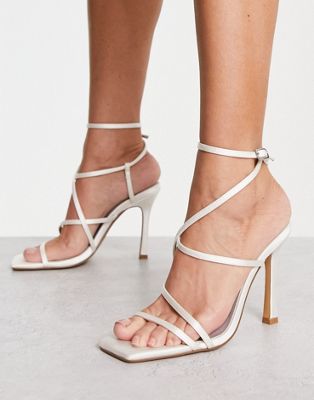 strappy heeled sandals  satin