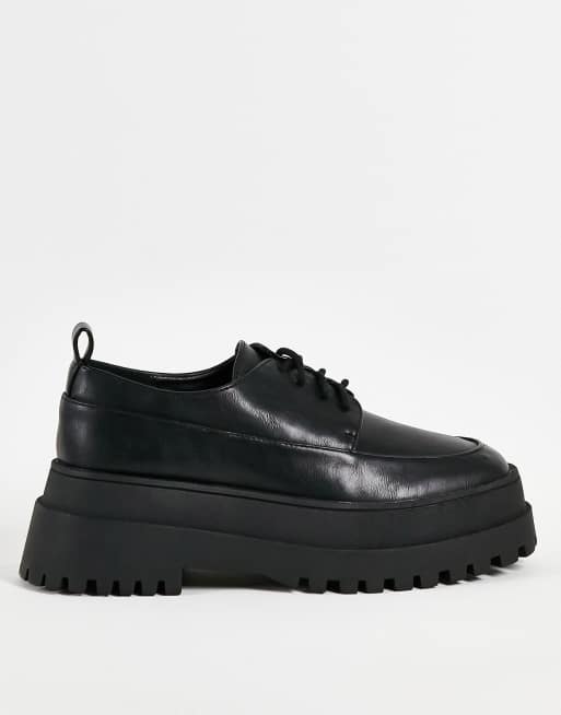 London Rebel super chunky lace up shoes in black | ASOS