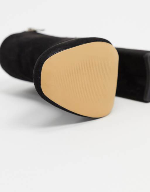 London Rebel – Svarta boots med bred passform och blockklack, 3 av 4