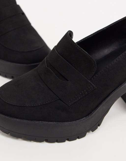 London Rebel – Svarta loafers med klack, 3 av 4