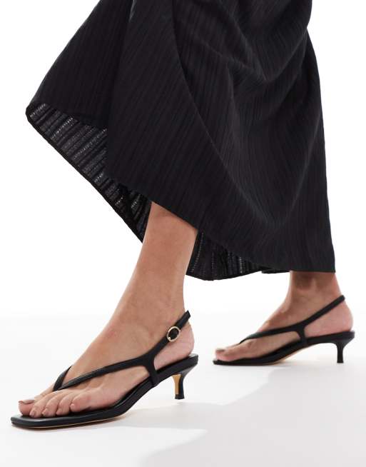 London Rebel - Teensandalen met hak en bandjesdetail in zwart