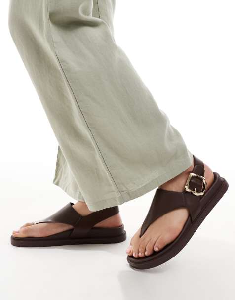 London Rebel - Teensandalen met voetbed in bruin - view 1