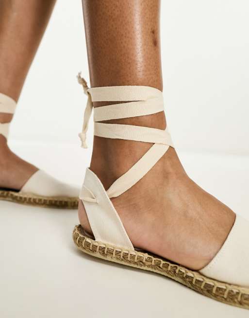 Flat tie best sale up espadrilles