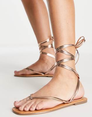 gold flat sandals