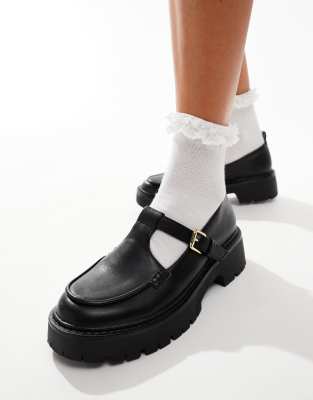 London Rebel - Tilly - Babies à semelle chunky - Noir