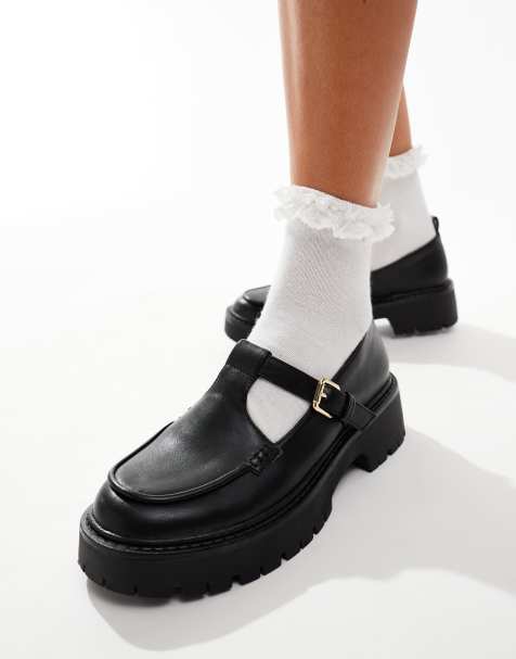London Rebel Tilly chunky mary jane in black - view 1