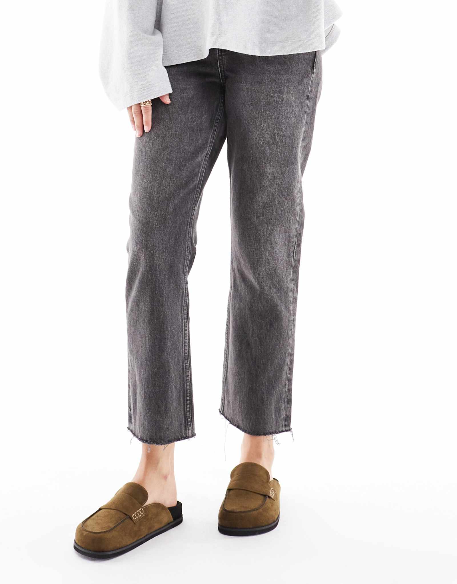 Фиолетовые слипоны-шлепанцы London Rebel фиолетового цвета из замши оливкового цвета