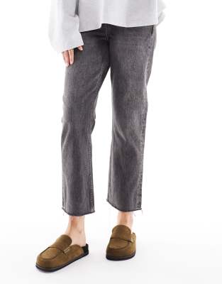 London Rebel - Violet - Slip-on-Mules in Olivgrün aus Wildlederimitat