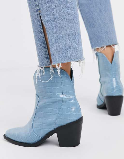 Blue western sale booties