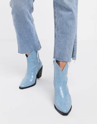blue ankle boots