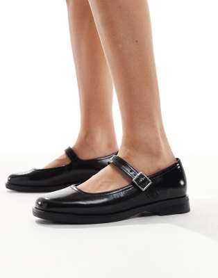 London Rebel Wide Fit - Adeline - Mary-Jane-Schuhe mit dicker Sohle-Schwarz