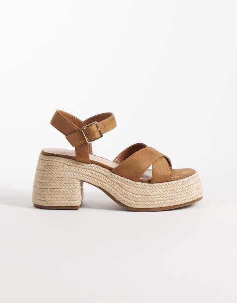 London Rebel Wide Fit - Aven - Sandali color talpa con plateau e tacco largo - view 1