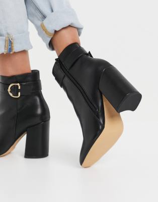 wide fit block heels gold