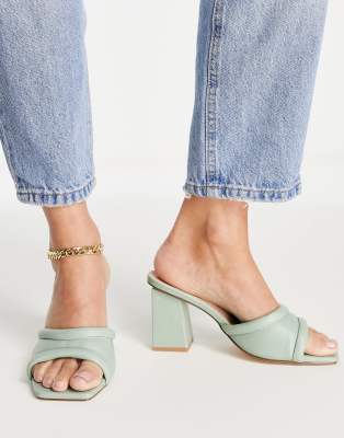 wide fit block mules