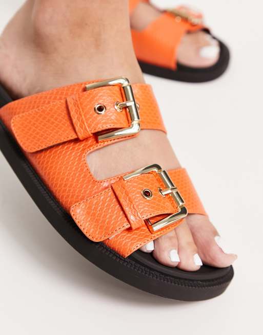 Mens hot sale orange sliders