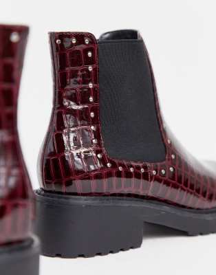 burgundy croc boots