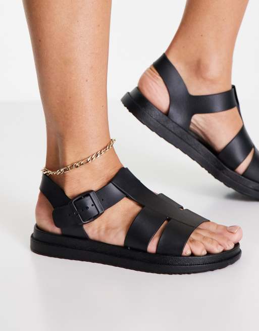 Black chunky store jelly sandals