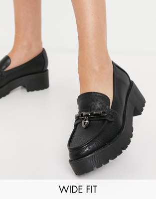 black wide loafers