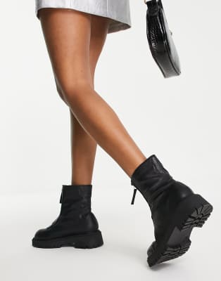 rebel zip front ankle boots