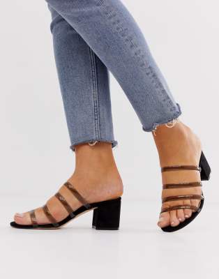 wide fit clear mules