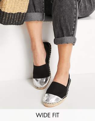 London Rebel Wide Fit Tie Leg Espadrille Wedges