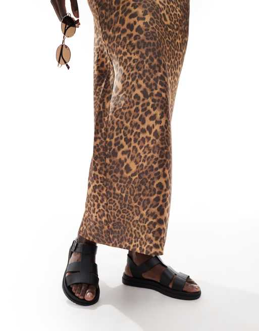 London Rebel Wide Fit - Hattie - Sorte sandaler med stropper, 4 af 4