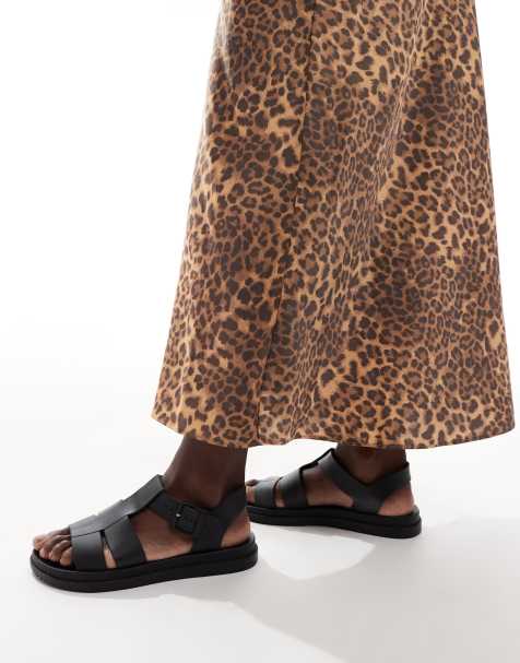 London Rebel Wide Fit Hattie strappy sandals in black - view 1