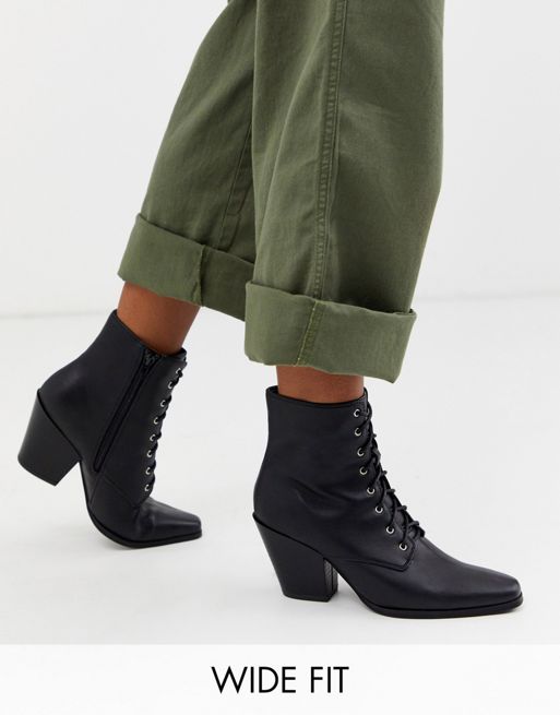 London Rebel wide fit heeled western boots | ASOS