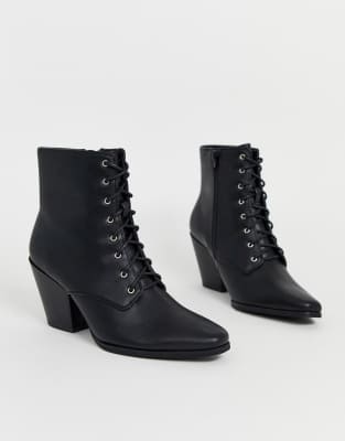 black heeled western boots
