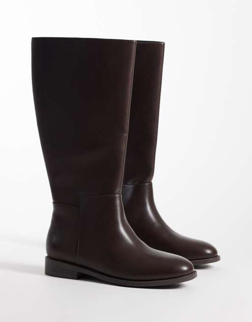 London Rebel Wide Fit Paloma botas de montar refinadas marrones, 2 de 4
