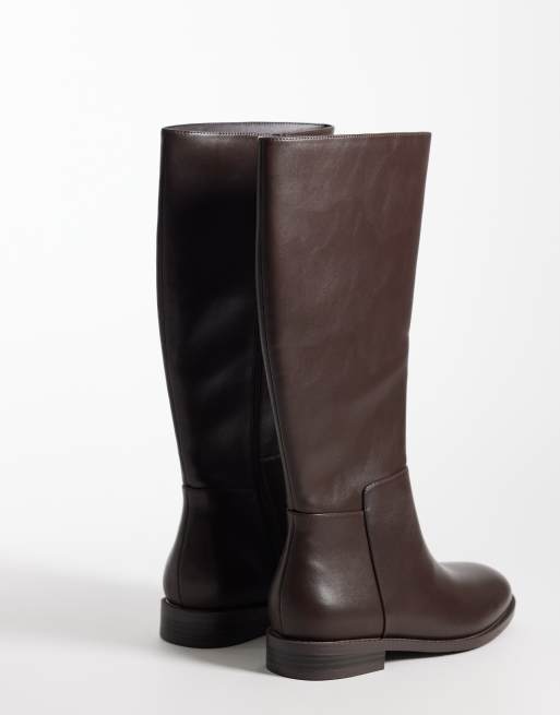 London Rebel Wide Fit Paloma botas de montar refinadas marrones, 4 de 4