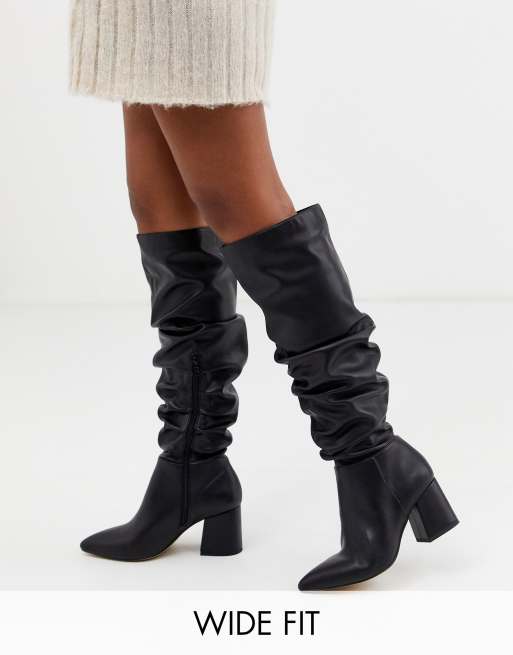 wide fit pointed block heels