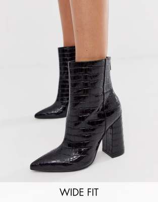 block heel boots wide fit