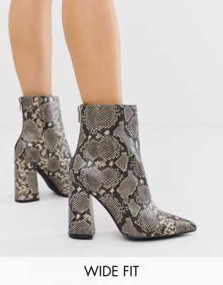 wide fit snakeskin heels