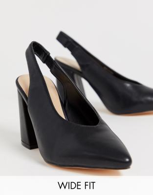 wide fit pointed block heels