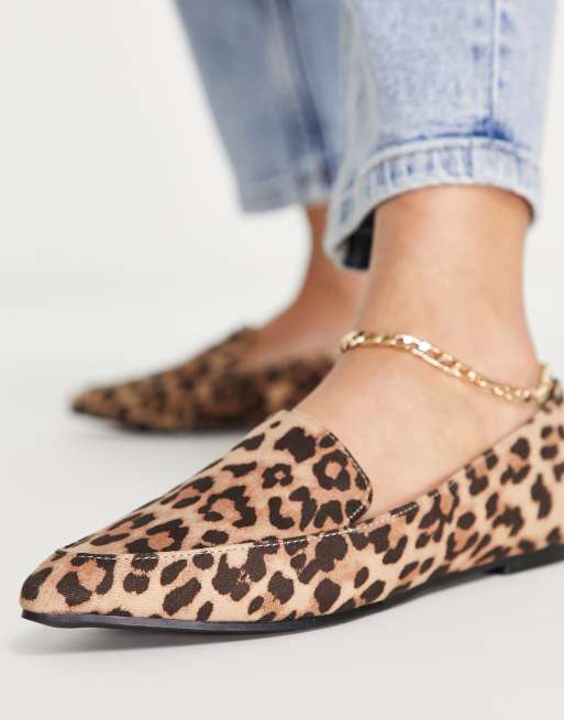 Leopard on sale loafers wide