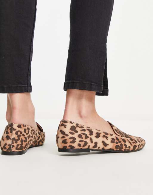 Wide width leopard store loafers