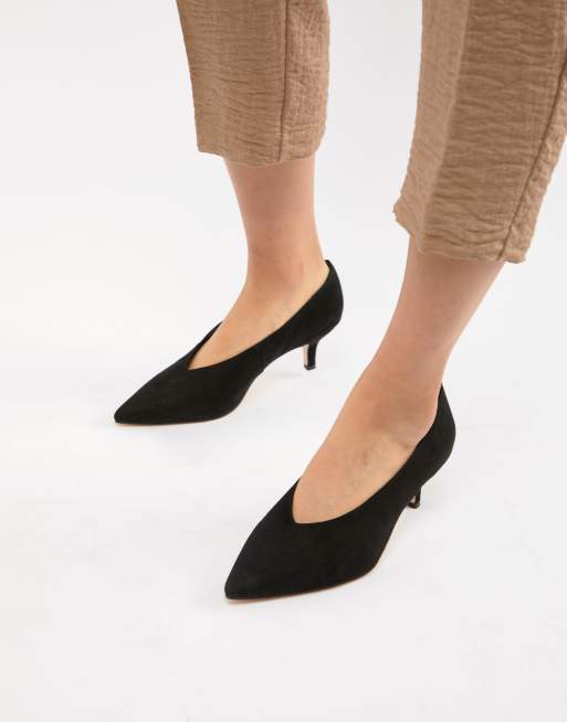 London Rebel Wide Fit Pointed Kitten Heels | ASOS