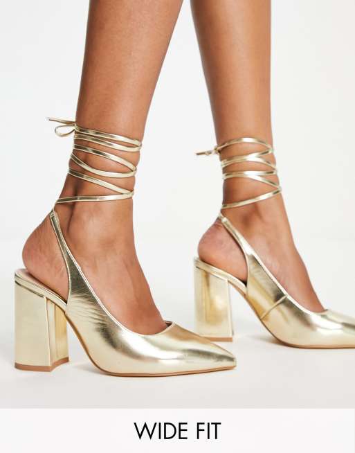 Gold heels discount uk wide fit