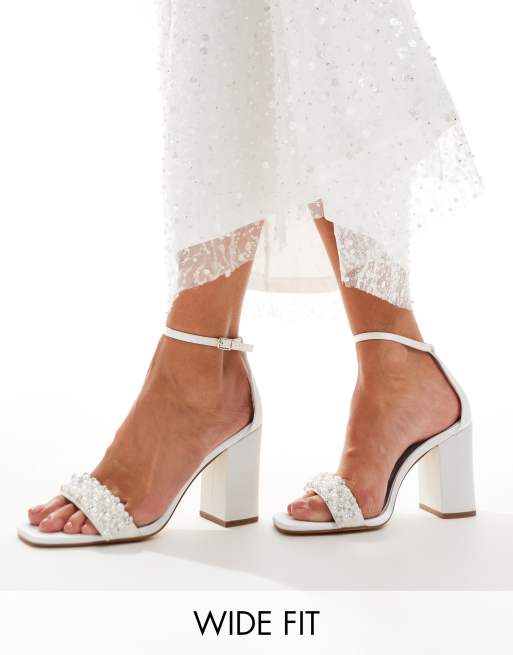 Asos white block heels hot sale