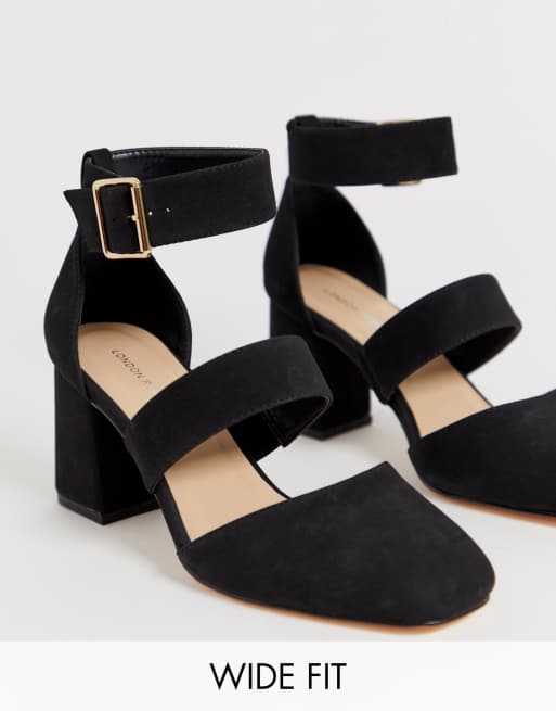 London rebel square store toe block heels