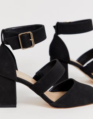 wide fit square toe heels