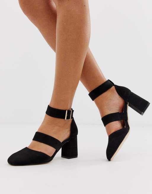 London rebel square store toe block heels