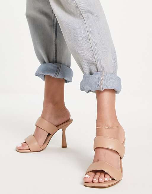 london rebel square toe block heels