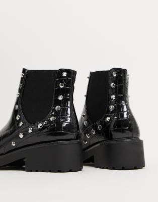 studded chunky chelsea boots