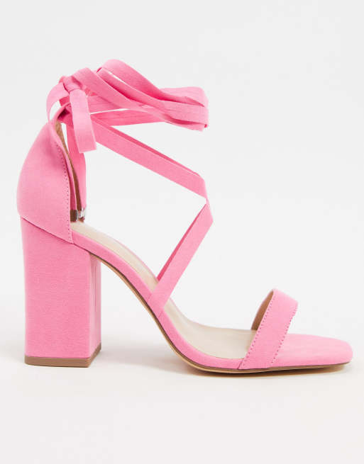 London Rebel Studded T-Bar Ankle Strap Jelly Sandals in Pink-Multi - ASOS Outlet